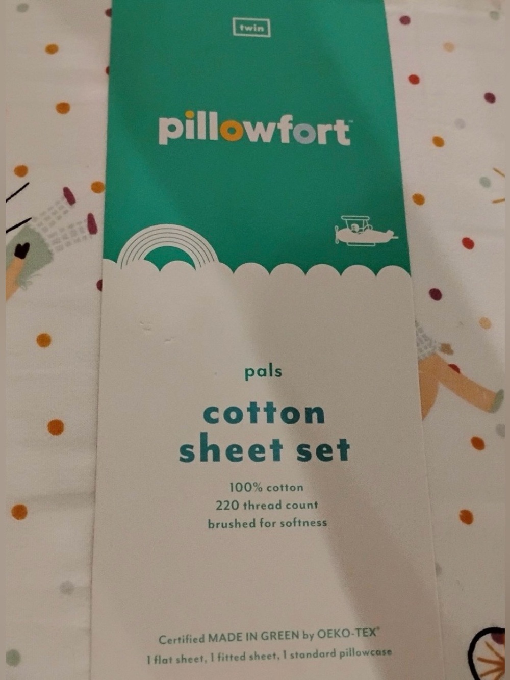 PILLOWFORT TWIN PAL PRINTED BED SET